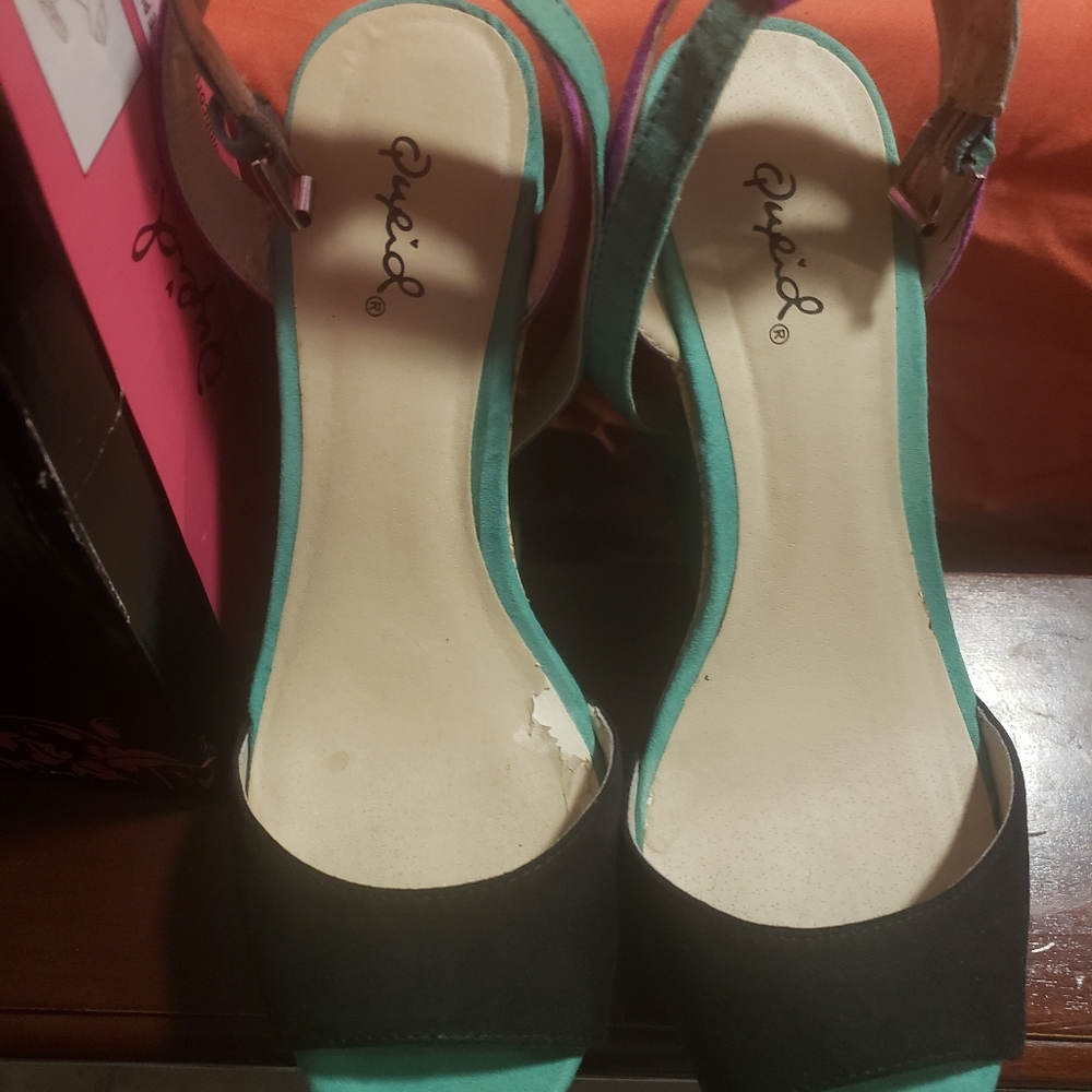 Multi colored wedge heels